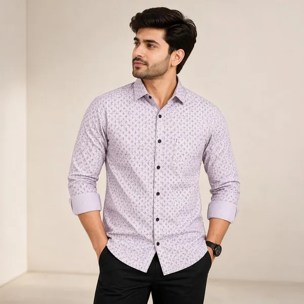 Light_Purple_Printed_Casual_Shirt_For_Men