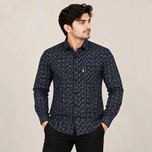 Navy_Geometric_Regular_Fit_Shirt_For_Men