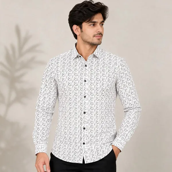 White_Printed_Full_Sleeve_Shirt_For_Men