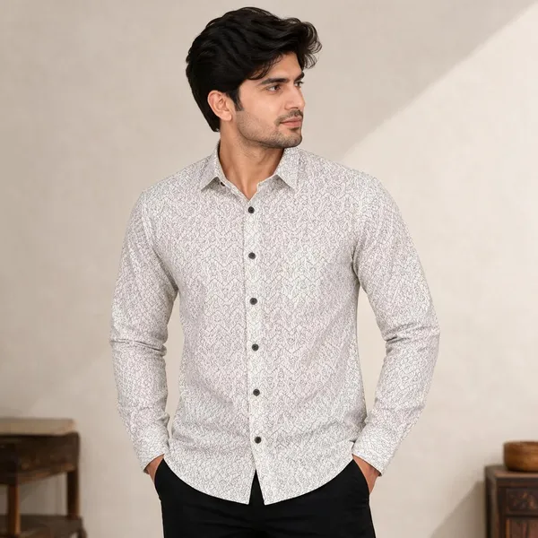 White_Printed_Full_Sleeve_Shirt_For_Men