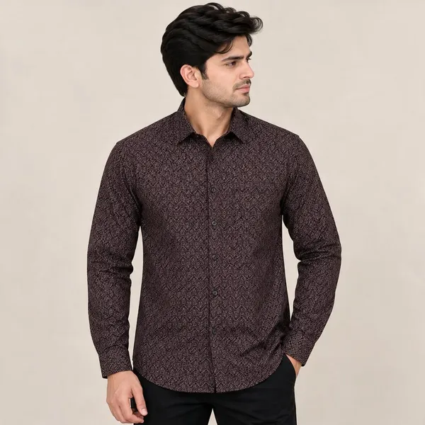 Brown_Printed_Full_Sleeve_Shirt_For_Men