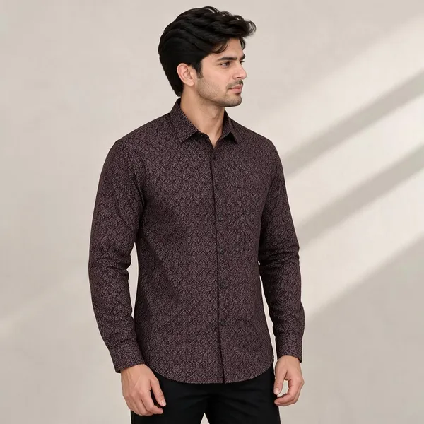 Brown_Printed_Full_Sleeve_Shirt_For_Men