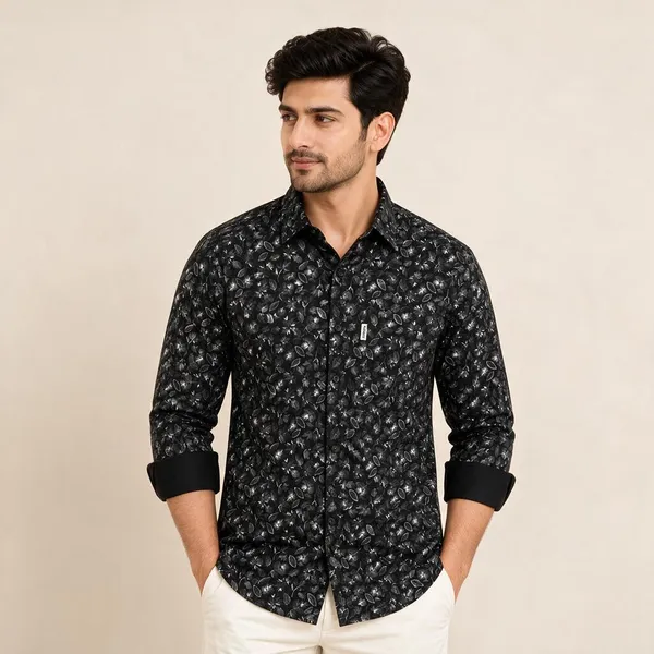 Black_Printed_Casual_Shirt_For_Men