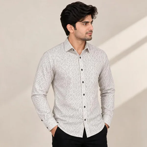 White_Printed_Full_Sleeve_Shirt_For_Men