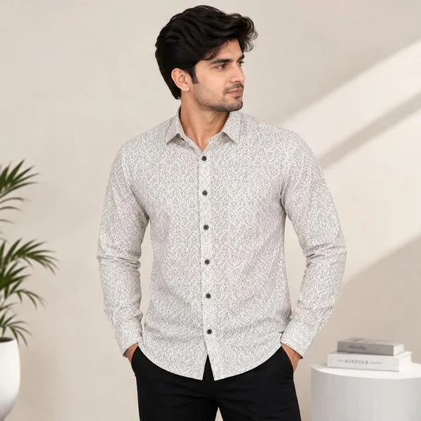 White_Printed_Full_Sleeve_Shirt_For_Men