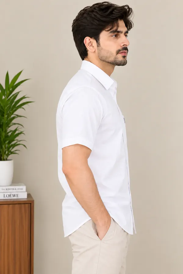 White_Short_Sleeve_Casual_Shirt_For_Men