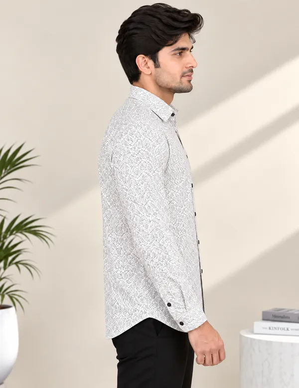 White_Printed_Full_Sleeve_Shirt_For_Men