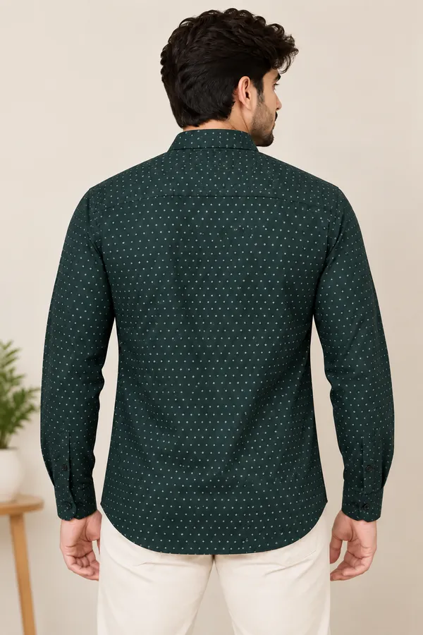 Dark_Green_Printed_Full_Sleeve_Shirt_For_Men