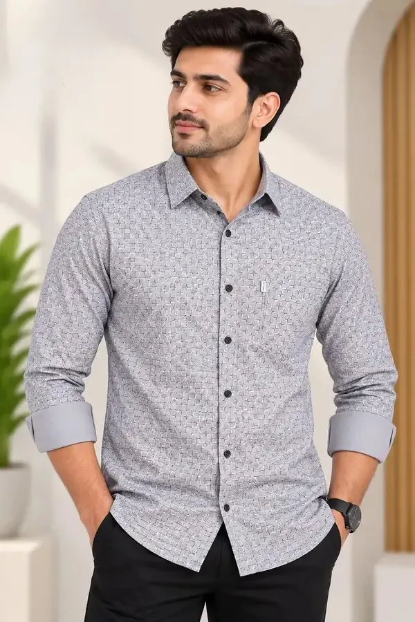 Grey_Patterned_Full_Sleeve_Shirt_For_Men