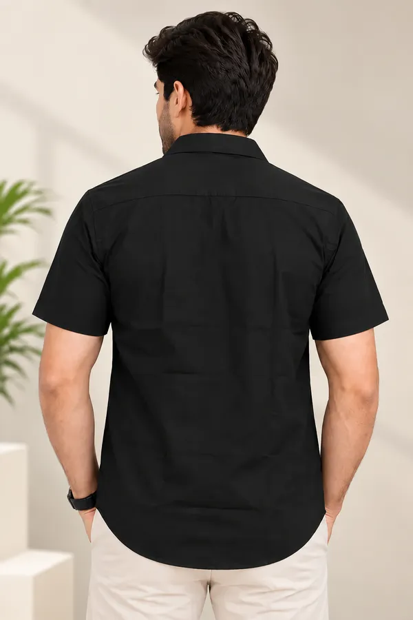 Black_Short_Sleeve_Casual_Shirt_For_Men