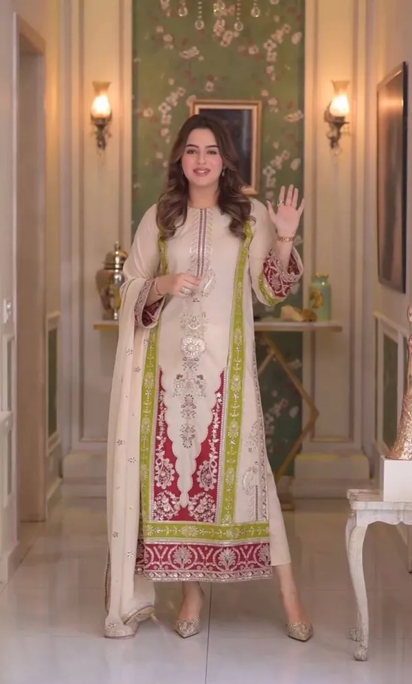 Cream_Roman_Silk_Embroidery_Kurti_Set