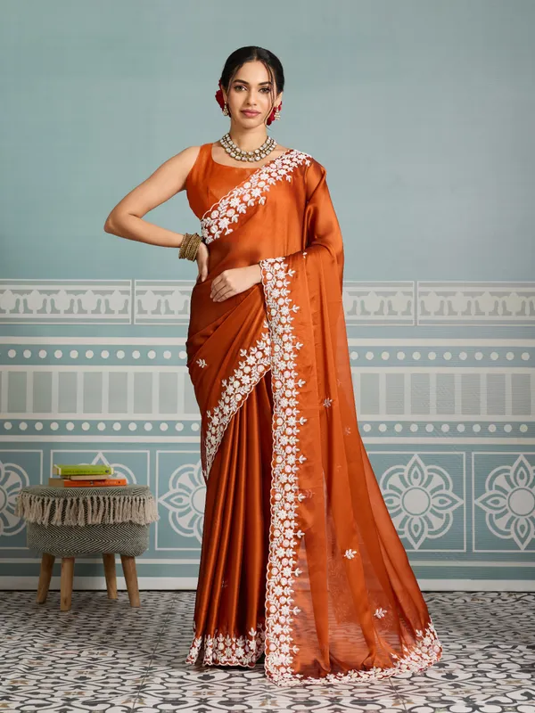 Orange_Party_Wear_Soft_Silk_Saree
