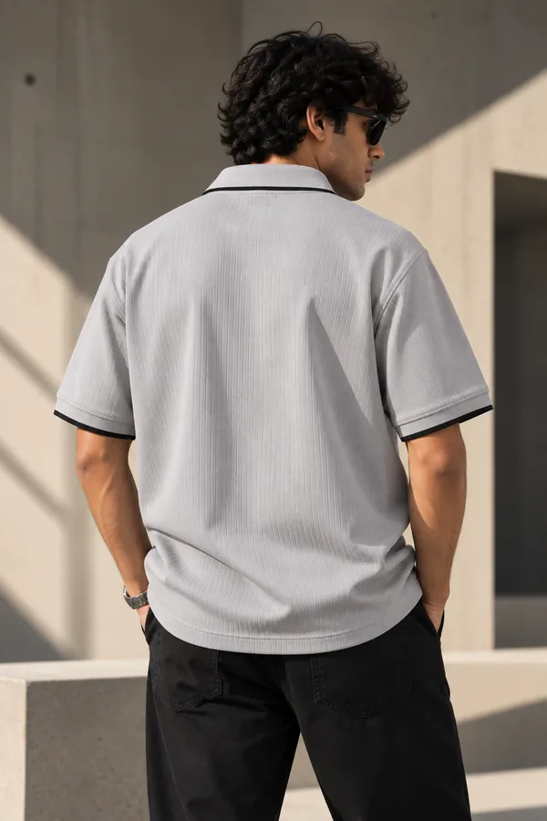 Grey_Jacquard_Contrast_Piping_Polo_T_Shirt_For_Men