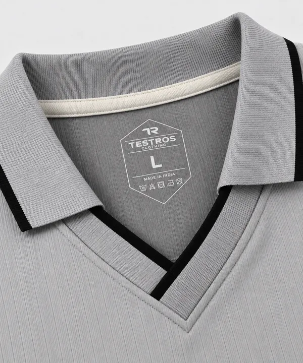 Grey_Jacquard_Contrast_Piping_Polo_T_Shirt_For_Men