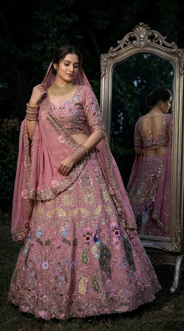 Pink_Sequins_Faux_Georgette_Embroidered_Lehenga_Set
