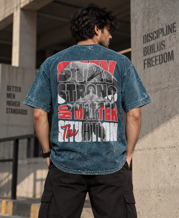 Dark_Green_Cotton_Acid_Wash_Drop_Shoulder_Graphic_T_Shirt_For_Men