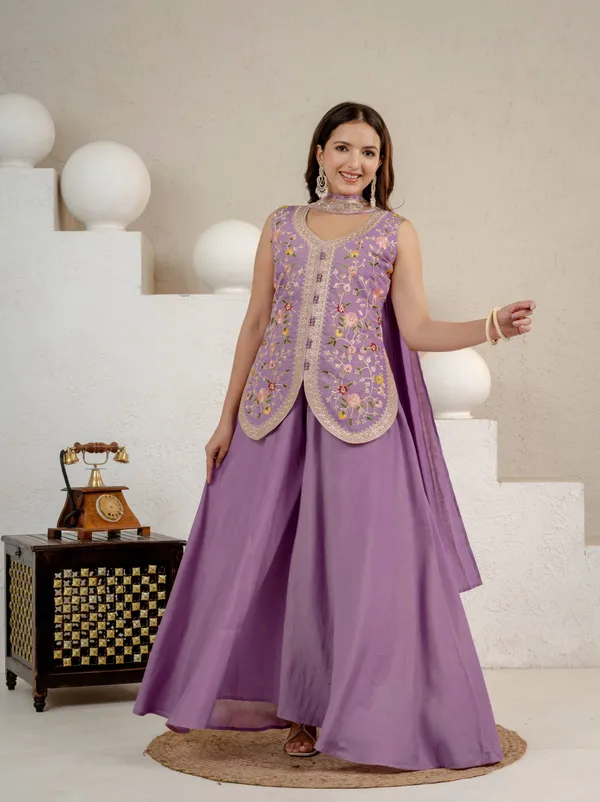 Lavender_Silk_Blend_Embroidered_Sharara_Set_Stitched