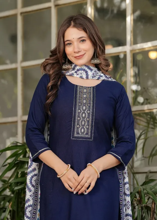 Royal_Blue_Silk_Blended_Kurta_Set