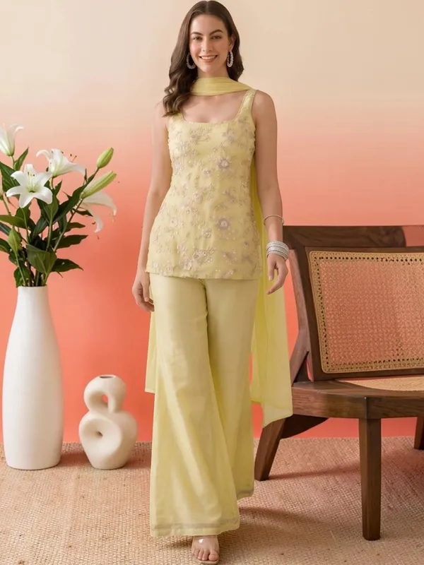 Lemon_Embroidered_Georgette_Kurta_Pant_Set_With_Dupatta_Stitched
