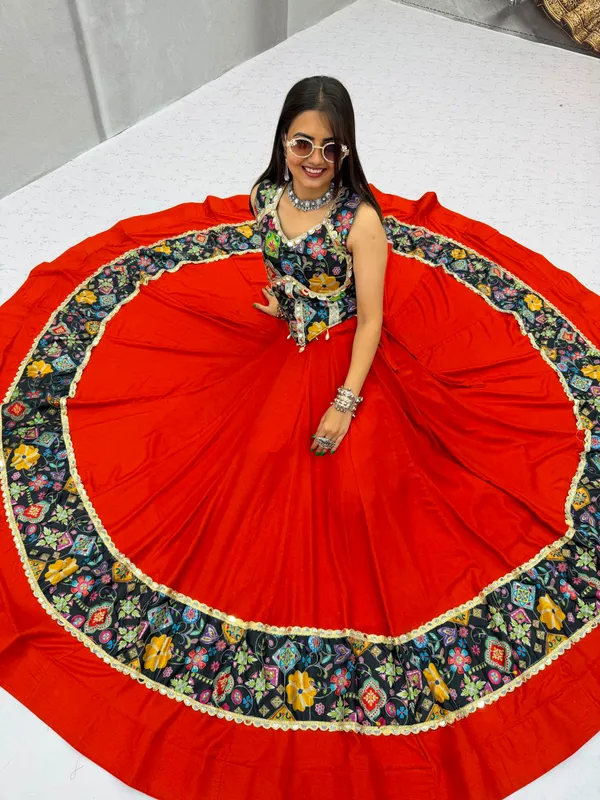 Orange_Cotton_Real_Mirror_Navratri_Lehenga_Choli