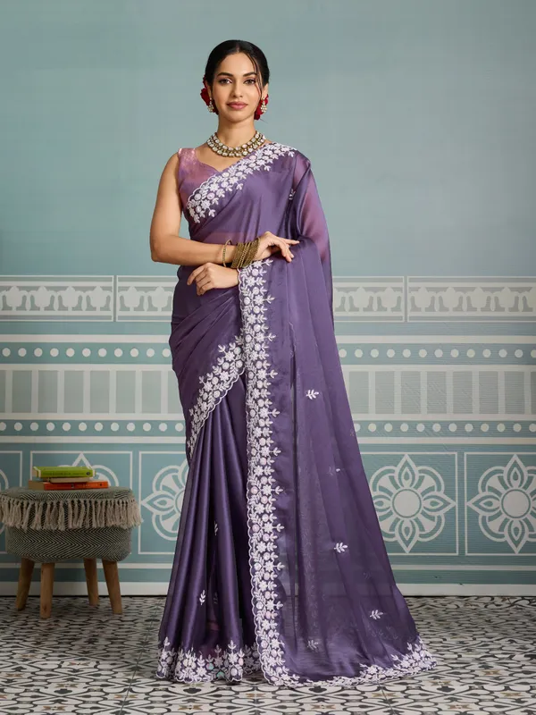 Purple_Party_Wear_Soft_Silk_Saree
