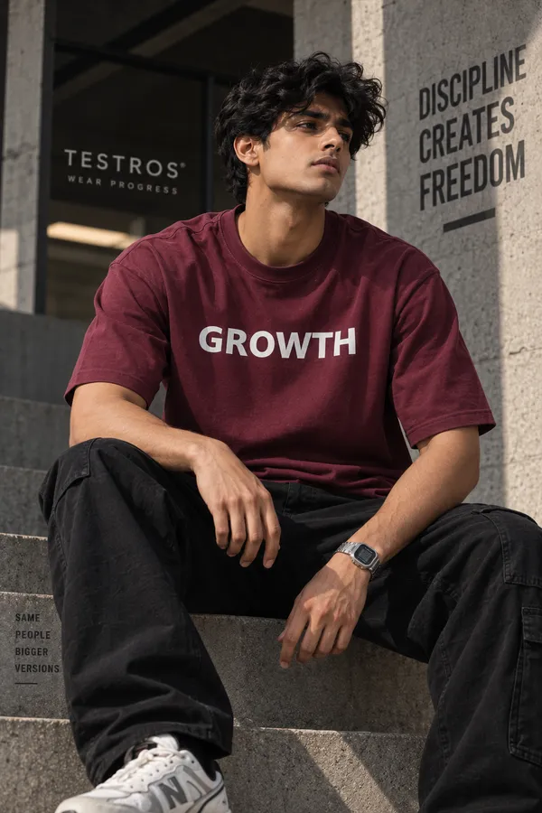 Burgundy_Cotton_Oversized_Fit_Graphic_T_Shirt_For_Men