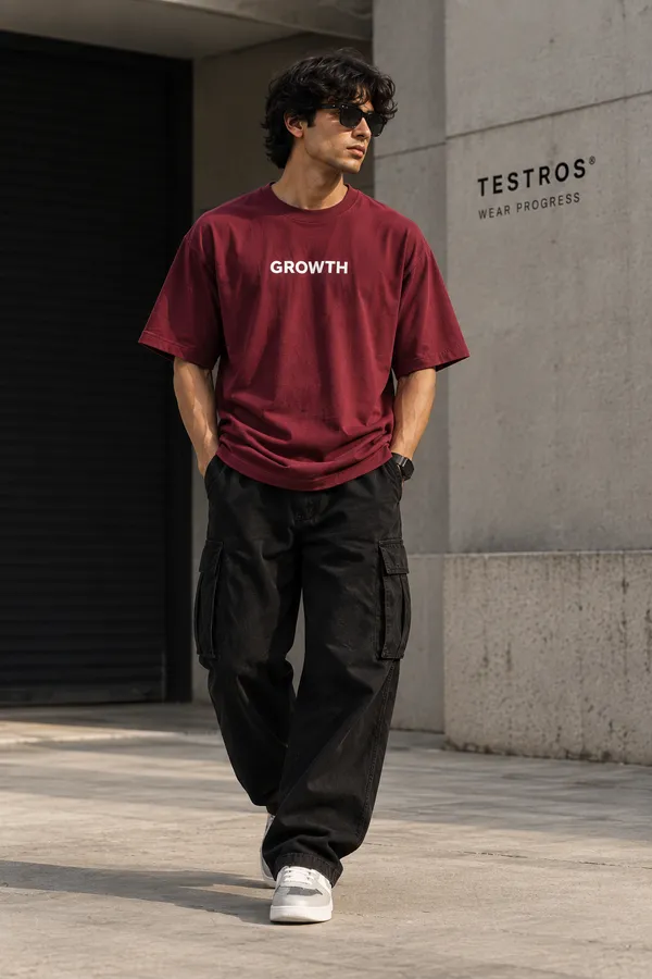 Burgundy_Cotton_Oversized_Fit_Graphic_T_Shirt_For_Men