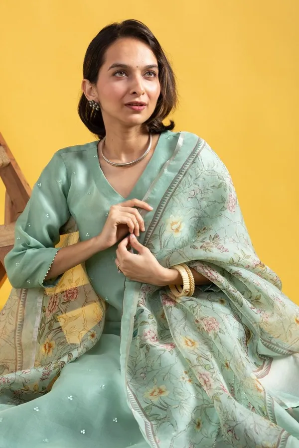 Chanderi_Salwar_Suit_With_Embroidered_And_Print_Work