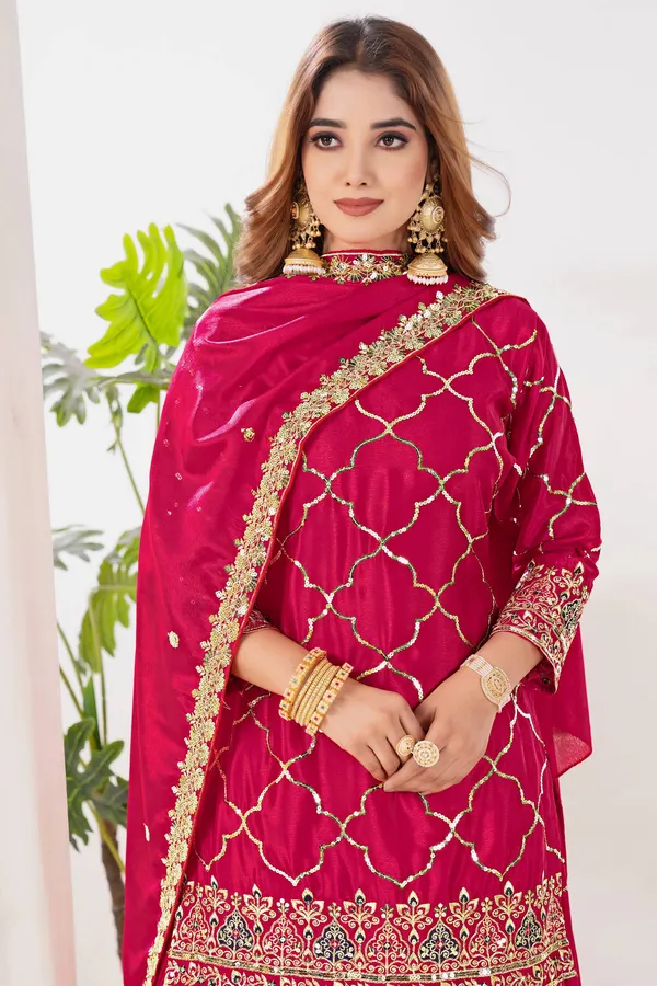 Pink_Silk_Anarkali_Embroidered_Sharara_Kurti_Set_For_Women