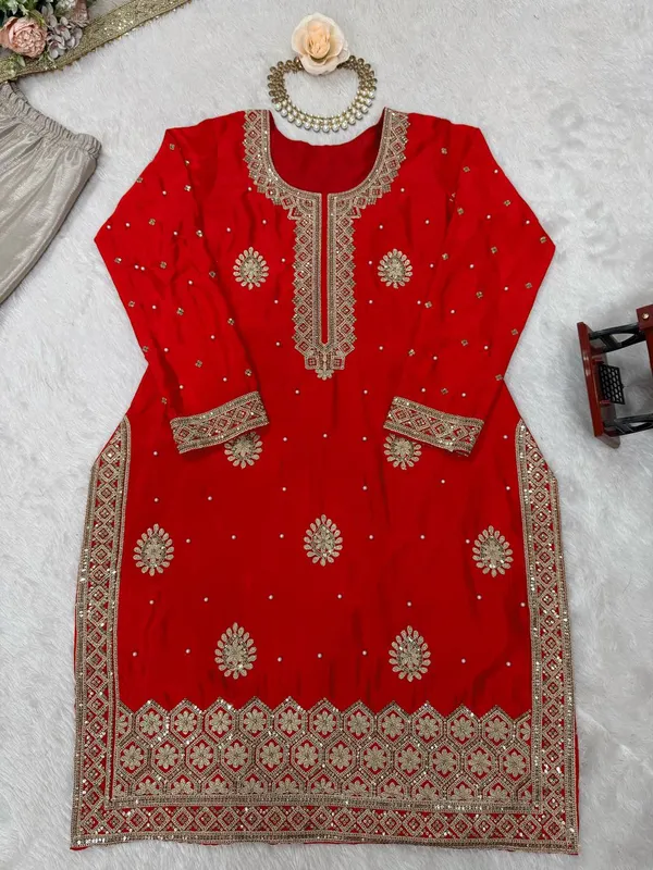 Red_Embroidered_Sharara_Set_Featuring_Intricate_Zari_Thread_Work_And_A_Matching_Dupatta