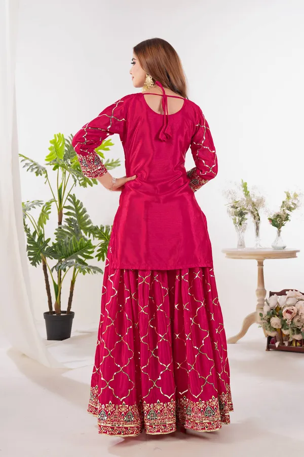 Pink_Silk_Anarkali_Embroidered_Sharara_Kurti_Set_For_Women