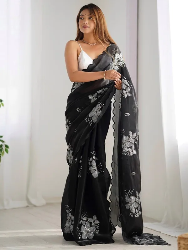 Black_Saree_In_Jimmy_Choo_With_Dual_Sequence_Work_Designer_Indian_Saree