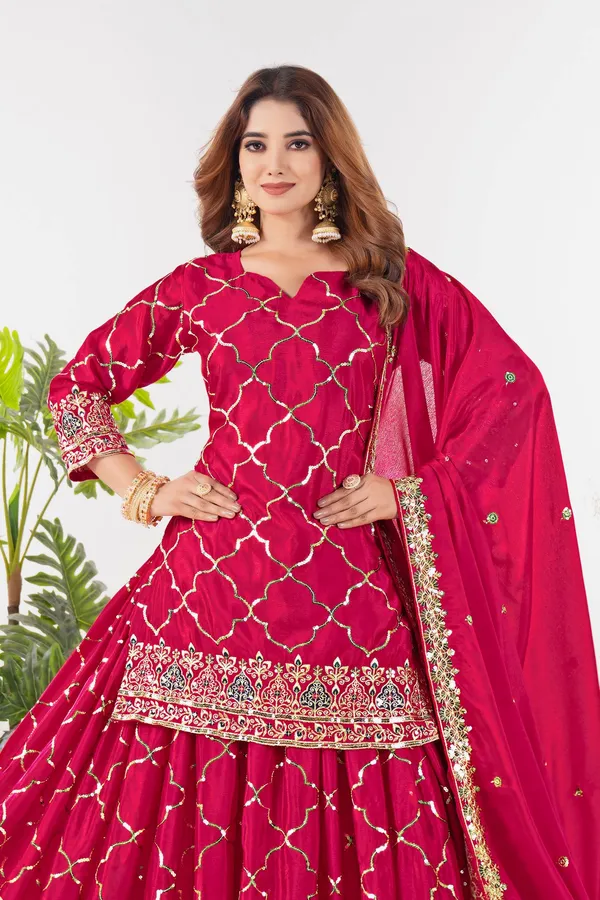 Pink_Silk_Anarkali_Embroidered_Sharara_Kurti_Set_For_Women