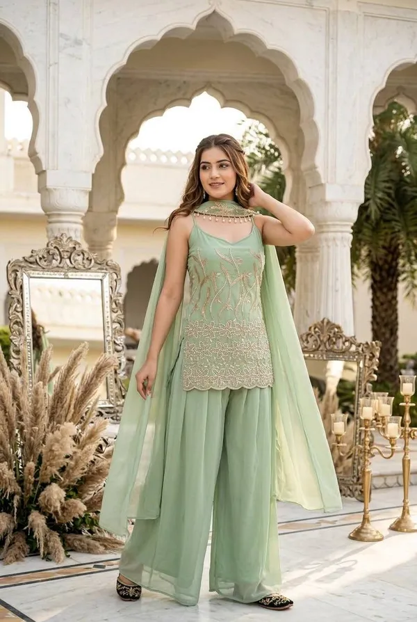 Green_Faux_Georgette_Embroidered_Palazzo_Set_Stitched