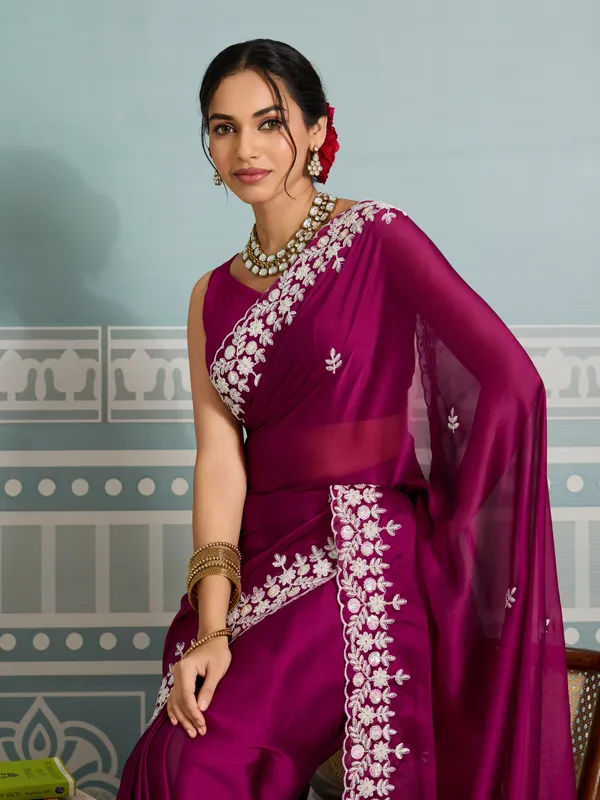 Wine_Party_Wear_Soft_Silk_Saree