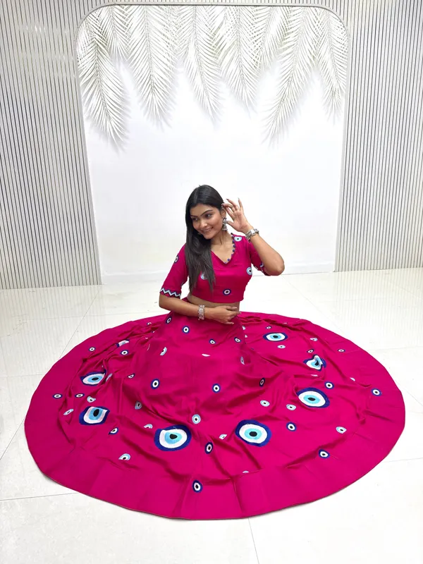 Pink_Pure_Cotton_Evil_Eye_Embroidery_Heavy_Thread_Work_Lehenga_Choli_Set