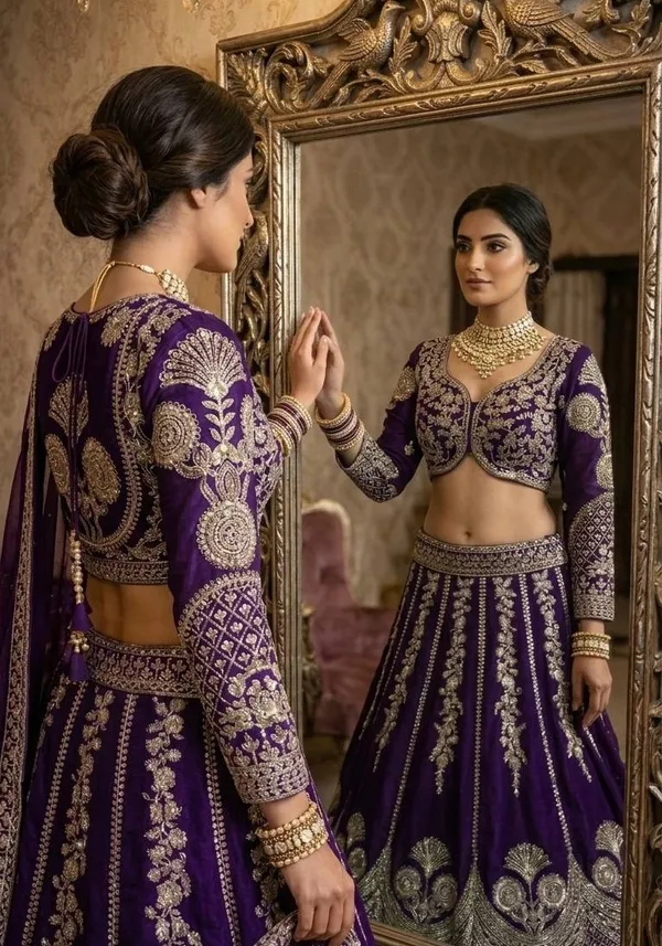 Royal_Purple_Georgette_Thread_And_Sequence_Embroidered_Lehenga_Choli