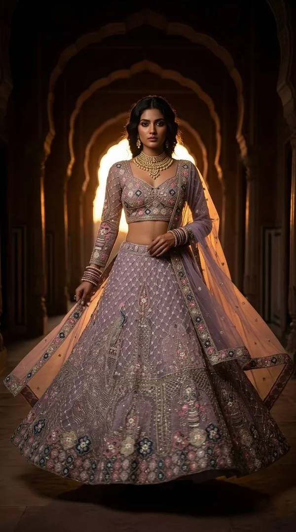 Premium_White_Color_Soft_Net_Embroidered_Lehenga_Choli