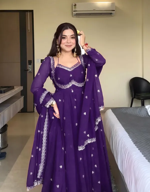 Purple_Ritual_Georgette_Base_Anarkali_Set_Of_3