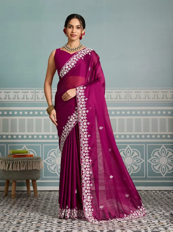 Wine_Party_Wear_Soft_Silk_Saree