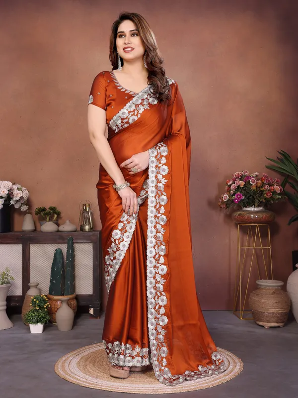 Orange_Rangoli_Silk_Zari_Embroidered_Saree