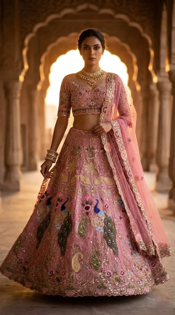 Pink_Sequins_Faux_Georgette_Embroidered_Lehenga_Set