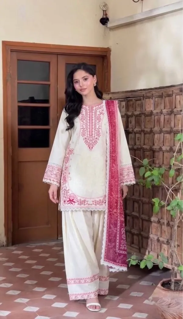 Pink_Embroidery_Work_Satin_Salwar_Suit_Stitched