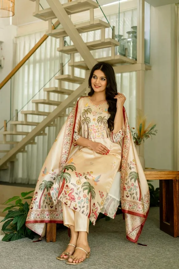 Graceful_Viscose_Assam_Silk_Kurta_Set_With_Embroidered_Beads_Work
