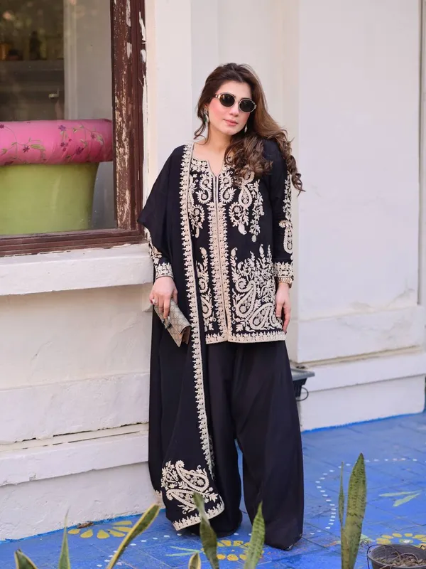 Black_Faux_Georgette_Embroidered_Farshi_Palazzo_Set_Stitched