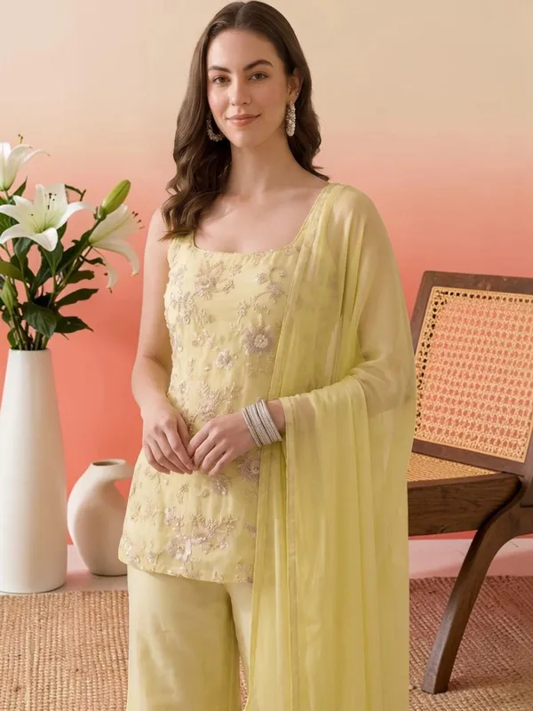 Lemon_Embroidered_Georgette_Kurta_Pant_Set_With_Dupatta_Stitched