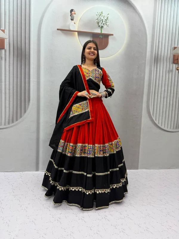Rust_Cotton_Navratri_Lehenga_Choli