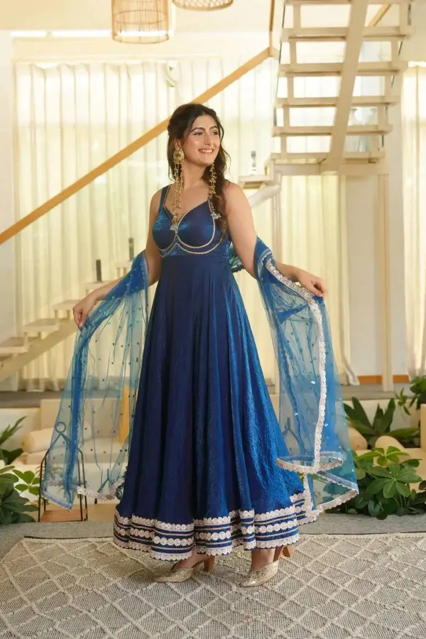 Blue_Fendi_Silk_Fancy_Lace_Work_Gown