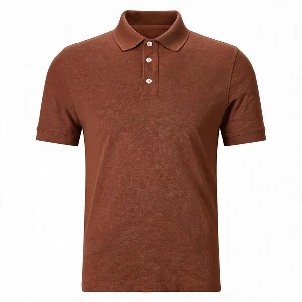 Brown_Knit_Regular_Fit_Polo_T_Shirt_For_Men
