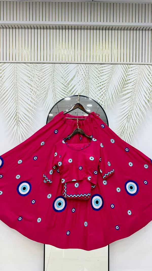 Pink_Pure_Cotton_Evil_Eye_Embroidery_Heavy_Thread_Work_Lehenga_Choli_Set